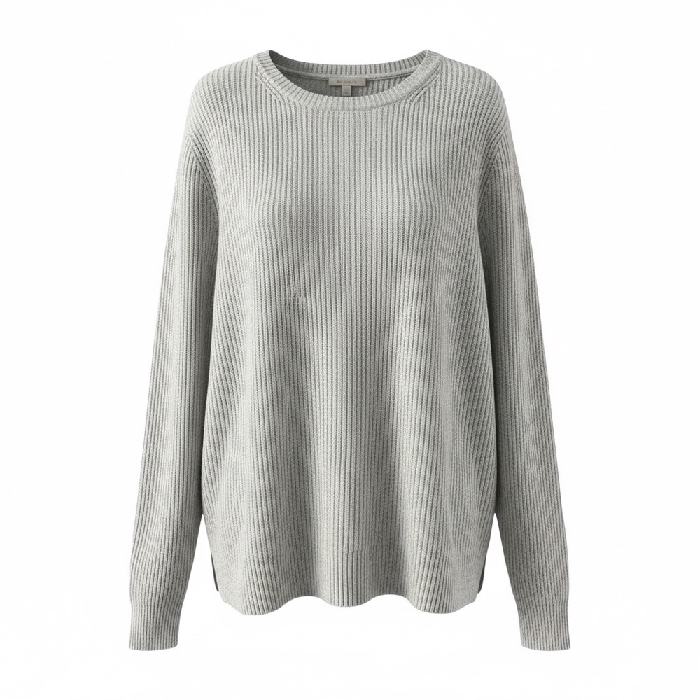 J Jill Ribbed Knit Tunic Sweater, Sz 3X, Cotton, Wool, Yak Hair, Neutral,Coastal